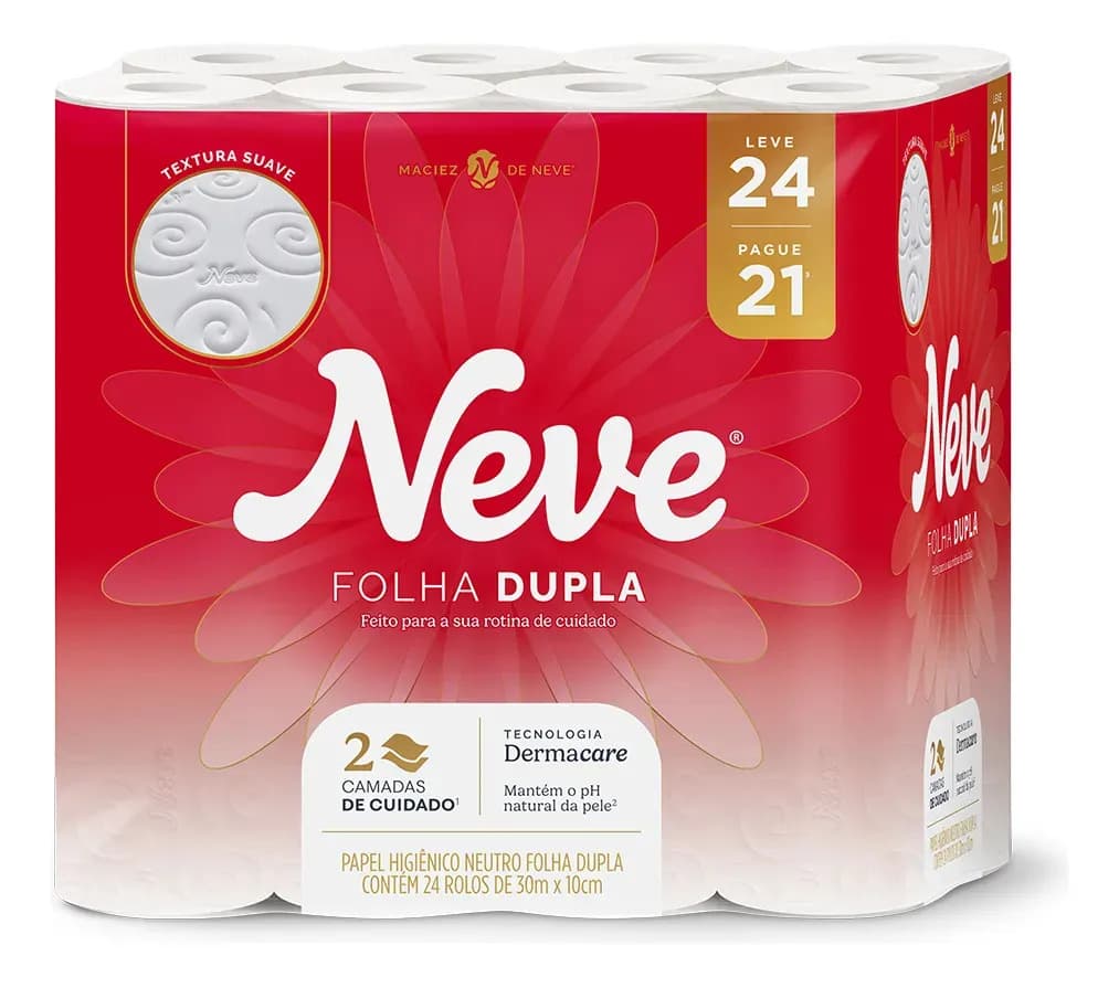 Papel Higienico Toque De Seda Folha Dupla 24 Unidades Neve — imagem 5