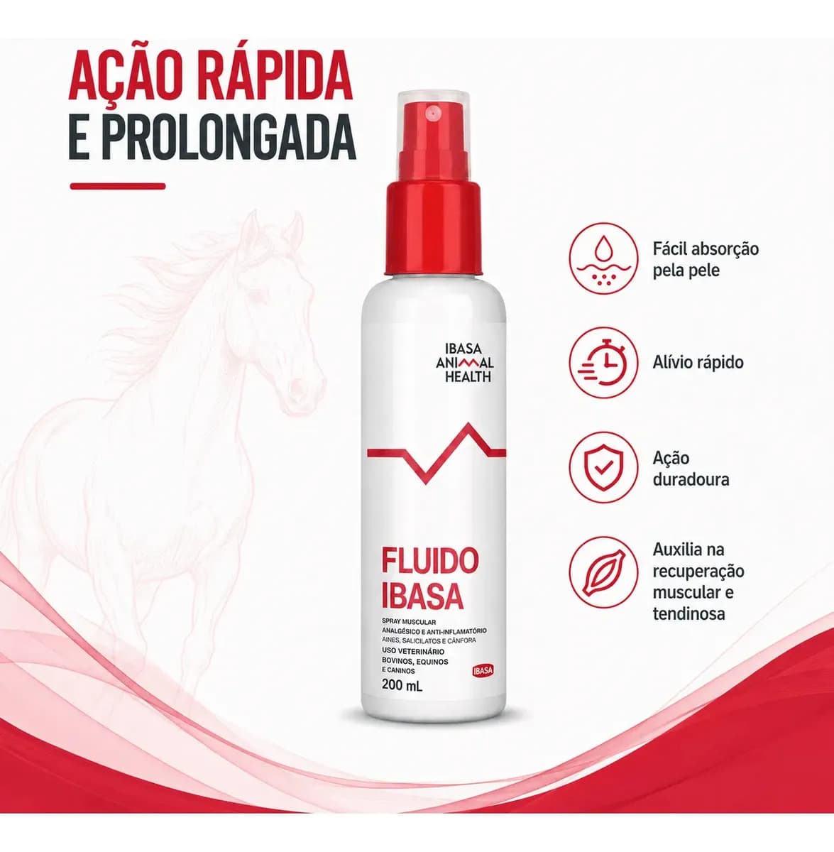 Fluido Ibasa 200ml Spray Muscular Uso Veterinário — imagem 4