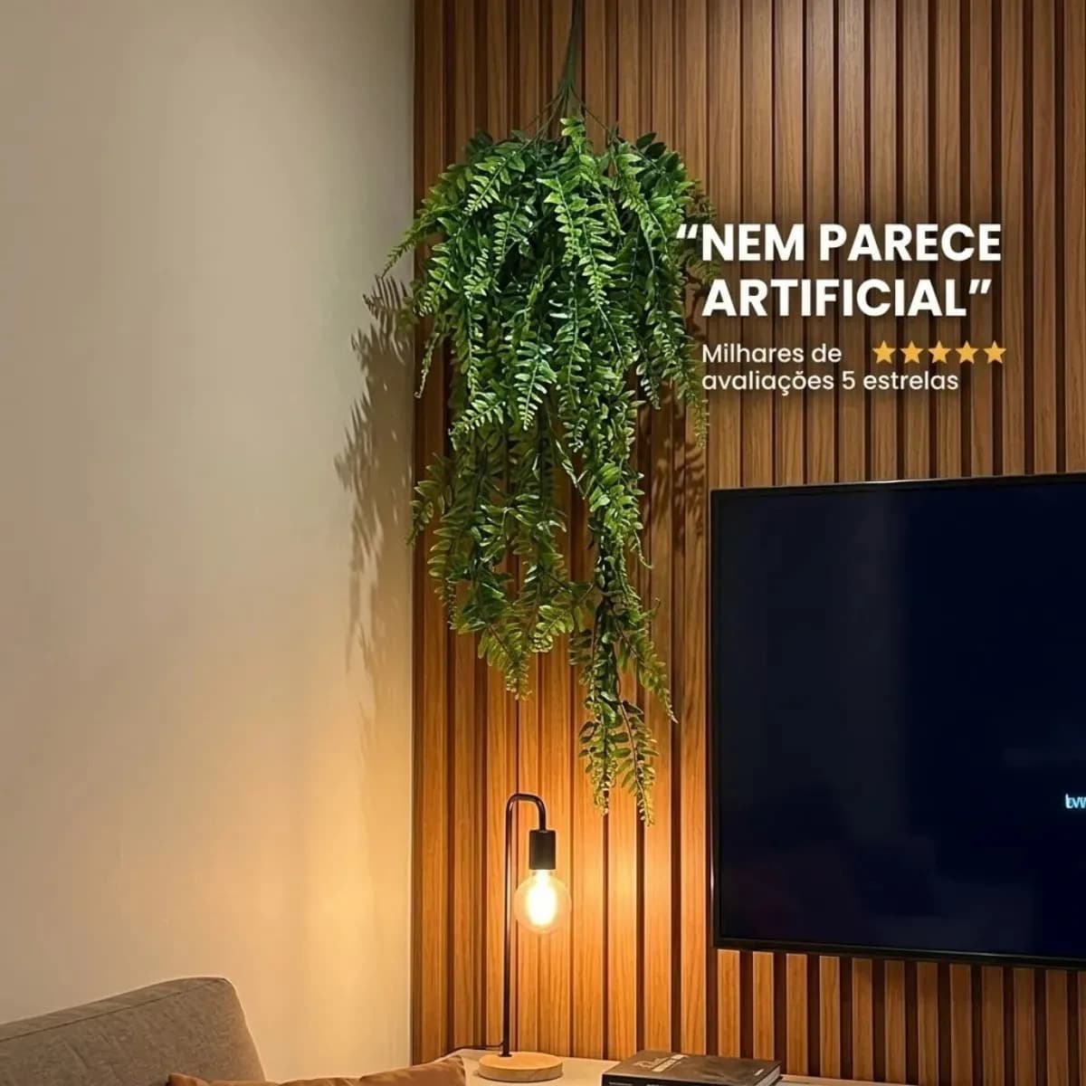 Planta Artificial Decorativa Samambaia Pendente Jardim Enfeite Realista Kit 2un — imagem 6