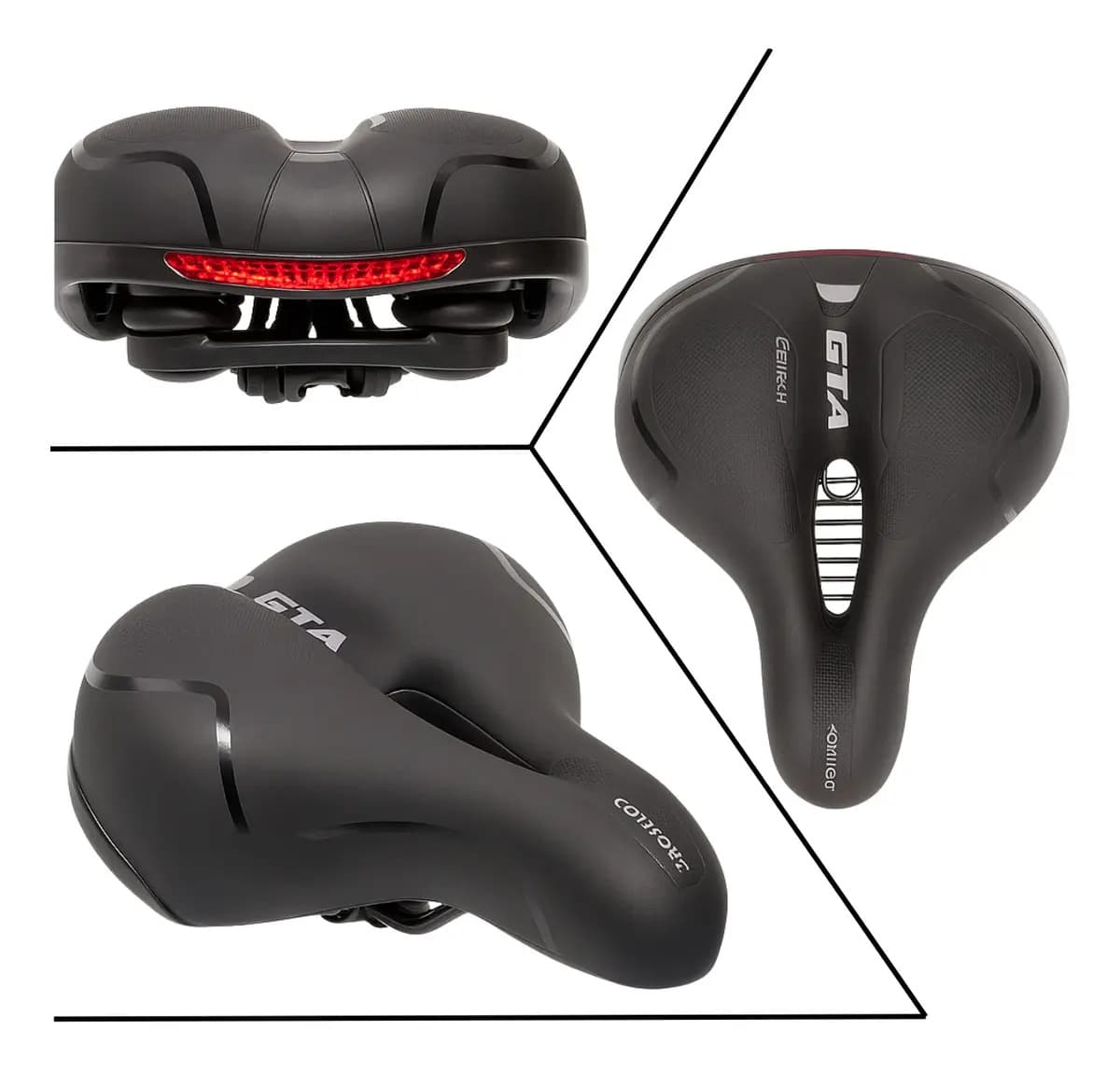 Banco Bicicleta Bikelete Selim Gta Comfort Gel Tech Refletor — imagem 2