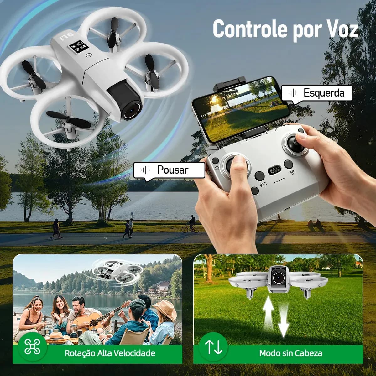 Drone Neo Com Câmera 4k Full Hd Wifi Cor Cinza 2 Baterias