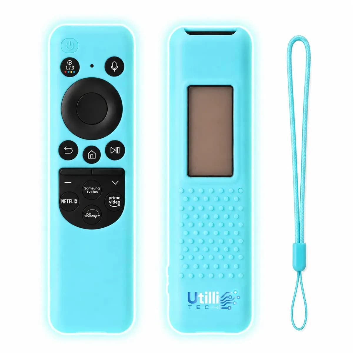 Capa de Silicone para Controle Remoto Samsung BN59-01432A, Azul, com Alça para Pendurar