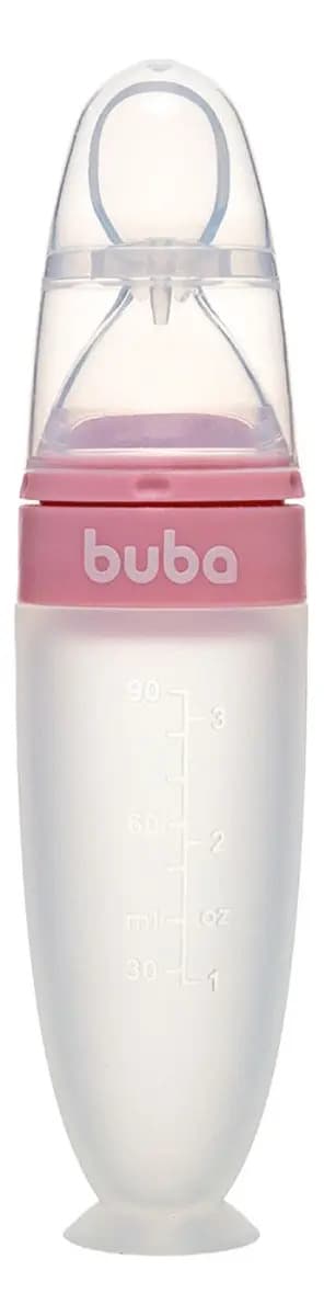 Colher Dosadora De Silicone Com Ventosa E Tampa Rosa Buba