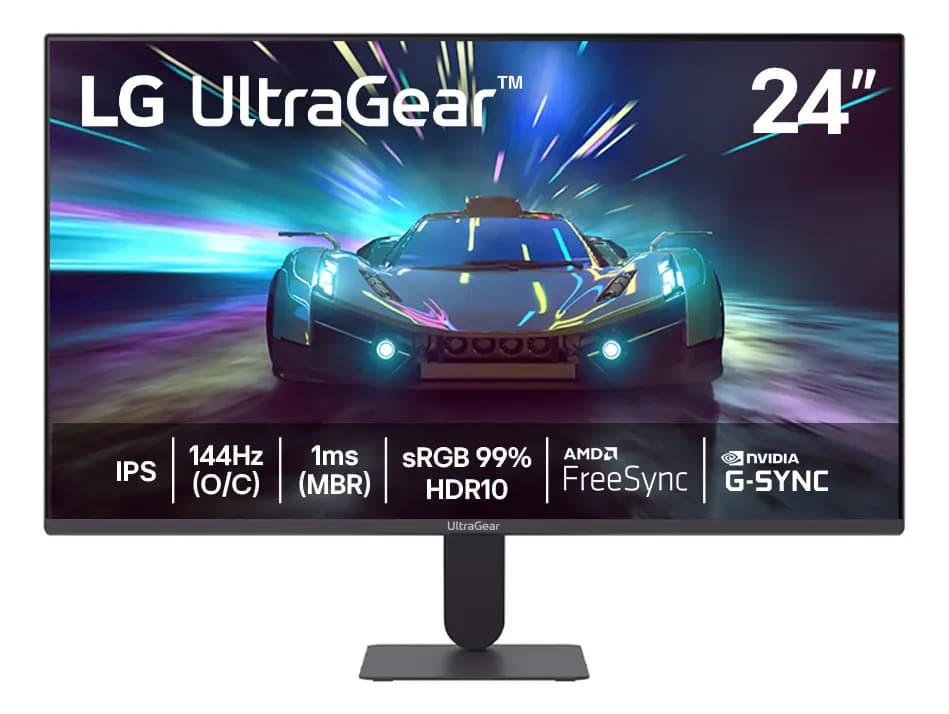 Monitor LG UltraGear™ 24G411A-B 24",FHD, 144Hz, 1ms (MBR), NVIDIA G-SYNC, AMD FreeSync, HDR10