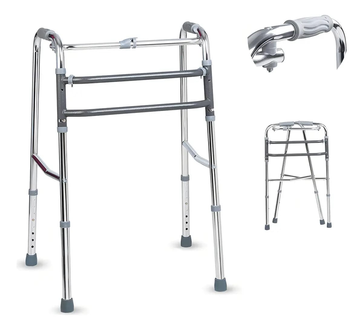 Andador 150 kg Idoso Adulto Alumínio Dobrável Articulado D10