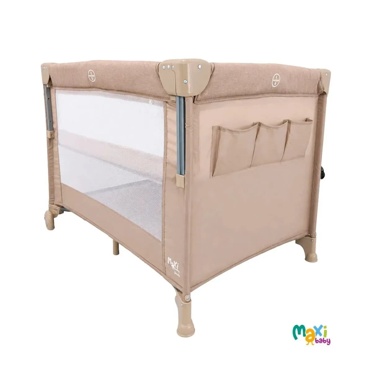 Berço Cercado Portátil Bebê Co-bed Acoplado Desmontável 2 Alturas Buddy Maxi Baby - Bege