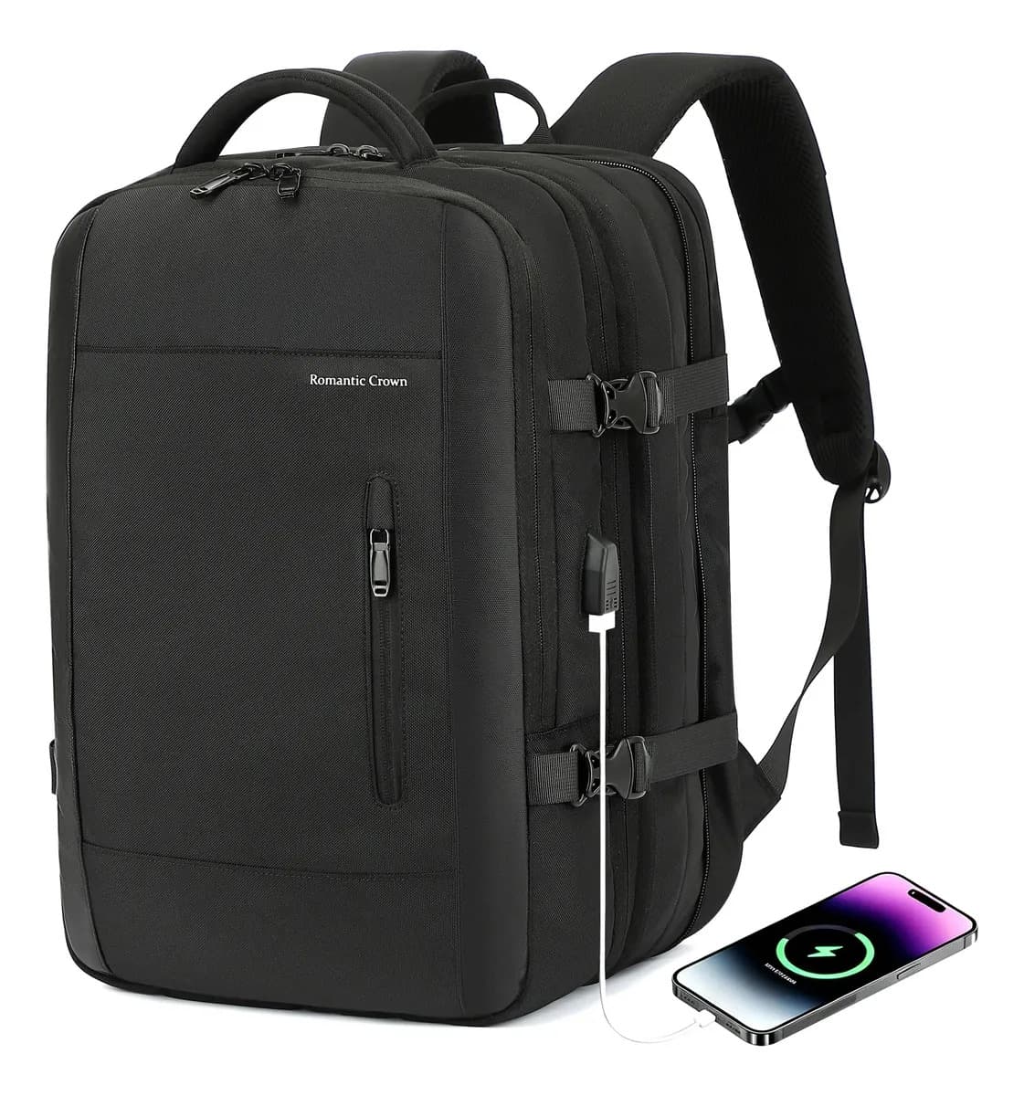 Mochila Viagem Feminina Masculina Para Notebook Executiva Cor Preto