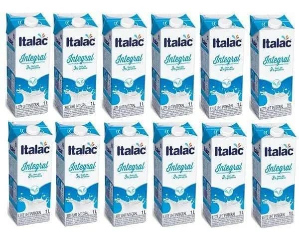 Leites Uht Italac Integral 1L Pack com 12 unidades